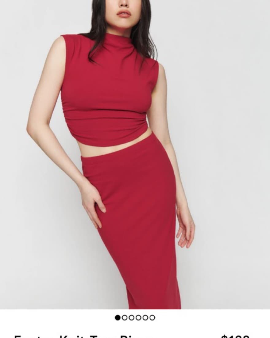 Reformation Green Maxi Skirt Set - Image 3