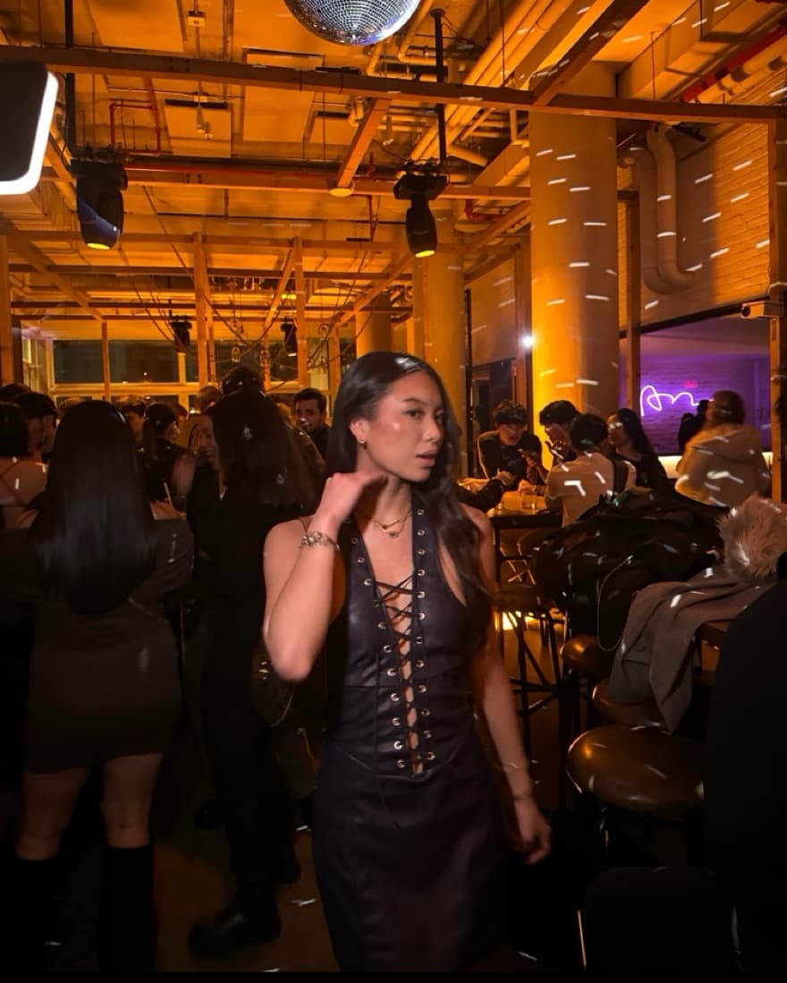 Edikted Lace Up Leather dress - Image 3