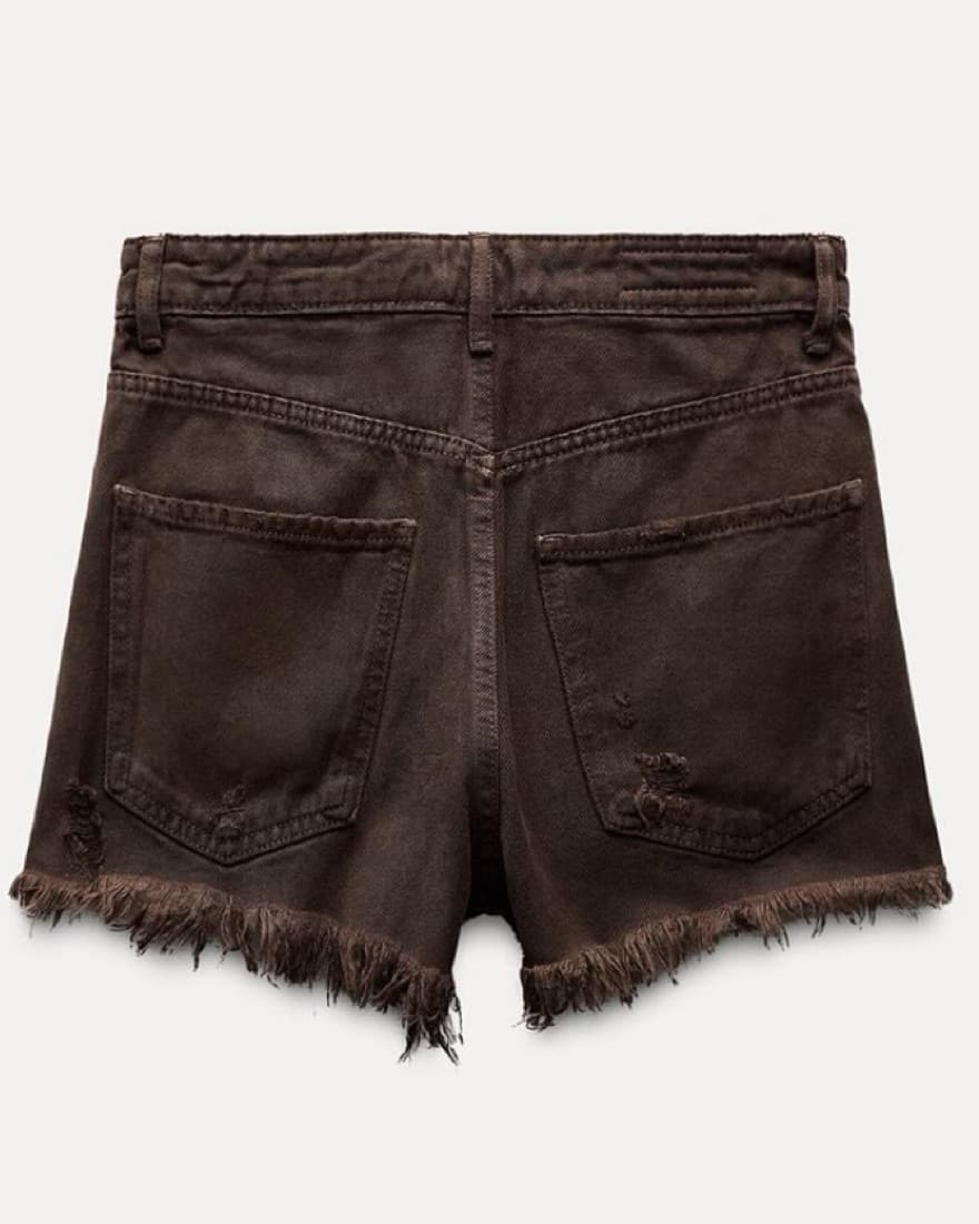 High Waist Denim Cut Off Shorts - Image 1