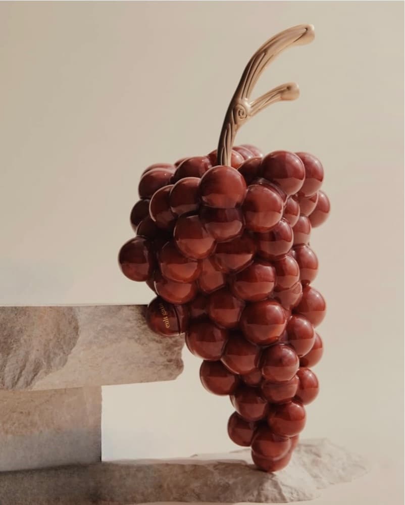 Cult Gaia Grape Clutch In Crimson - Image 3