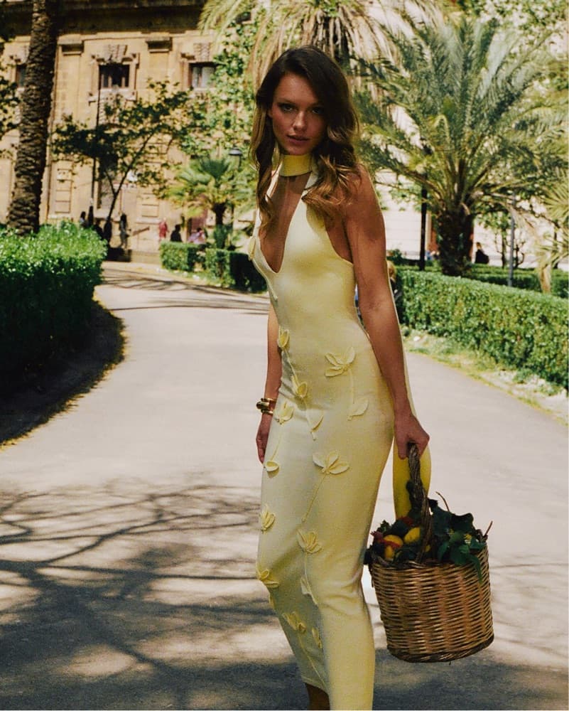 Floral Knit Midi - Lemon - Image 2