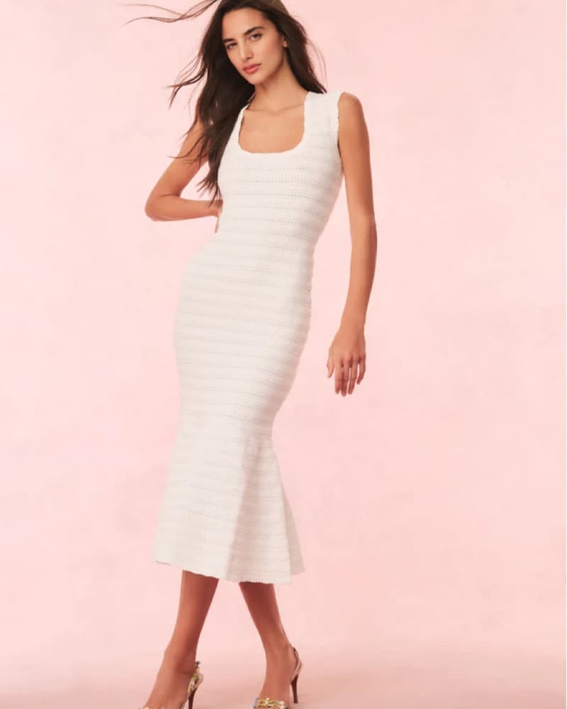 LoveShackFancy Leigh Knit Midi Dress - Image 4