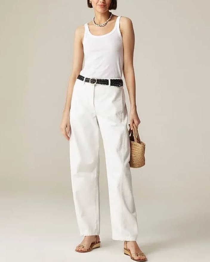 J. Crew White Barrel Jeans - Image 1
