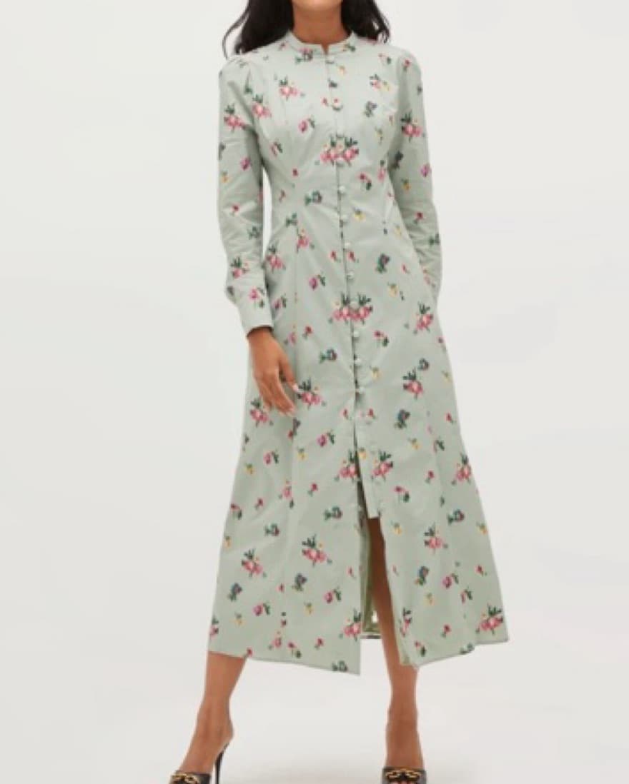 Hill House Lucienne Green Floral Dress - Image 5
