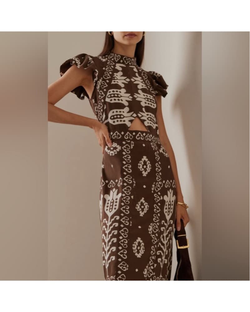 SEA NY Sonia Cutout Silk Midi Dress - Image 1