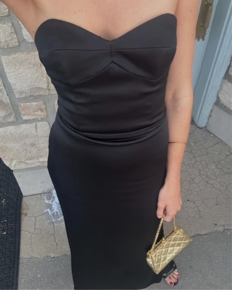 Nicole Miller Black Strapless Dress  - Image 4