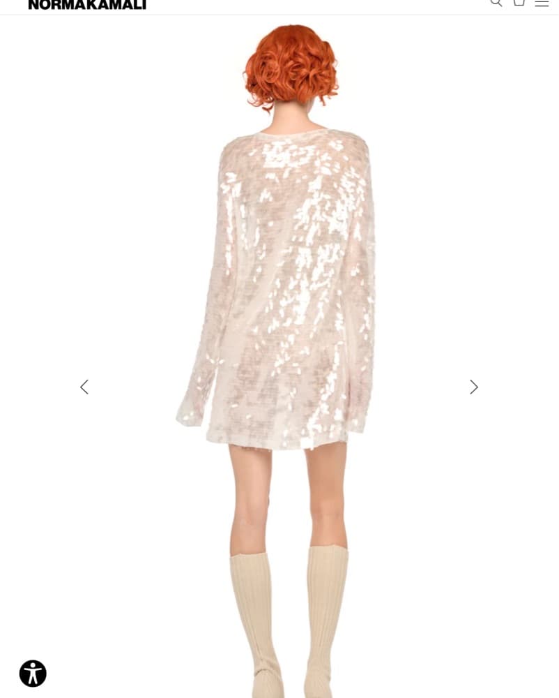 Norma Kamali White Sequined Mini Dress - Image 4