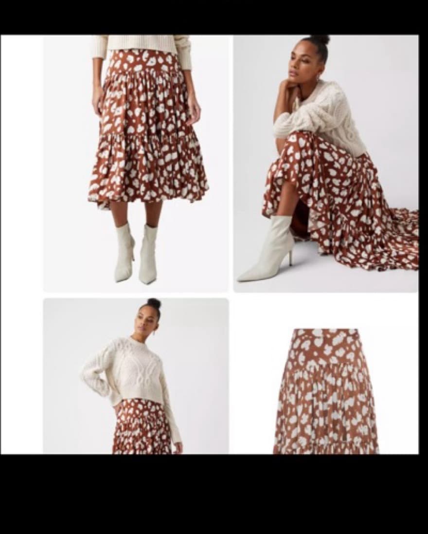 French Connection Aimee Tiered Midi Skir - Image 1