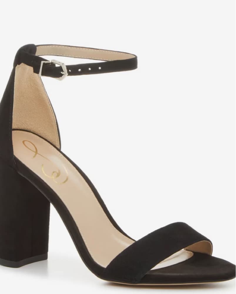 Chic Black Ankle Strap Heels - Image 1
