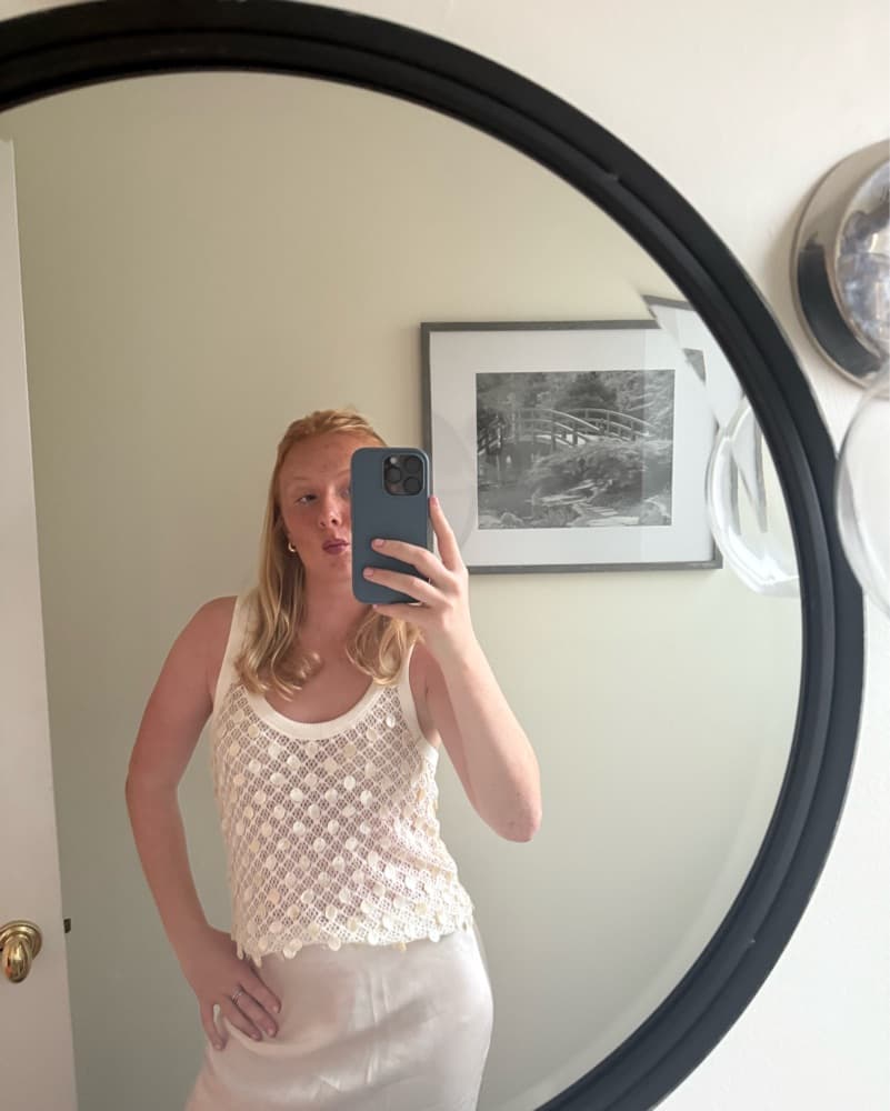 Jcrew Crochet shell-embroidered tank top - Image 1
