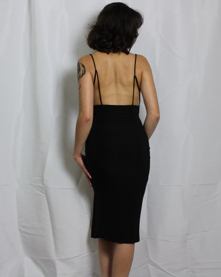 Black Bodycon Midi Dress - Image 2