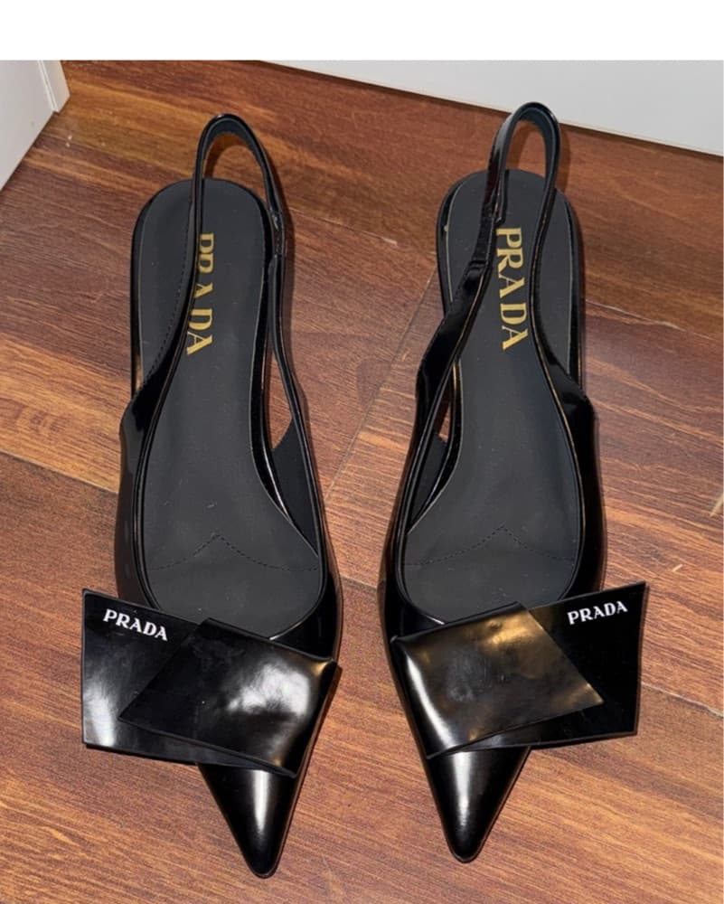 Sleek Prada Patent Leather Slingback Pumps - Image 1