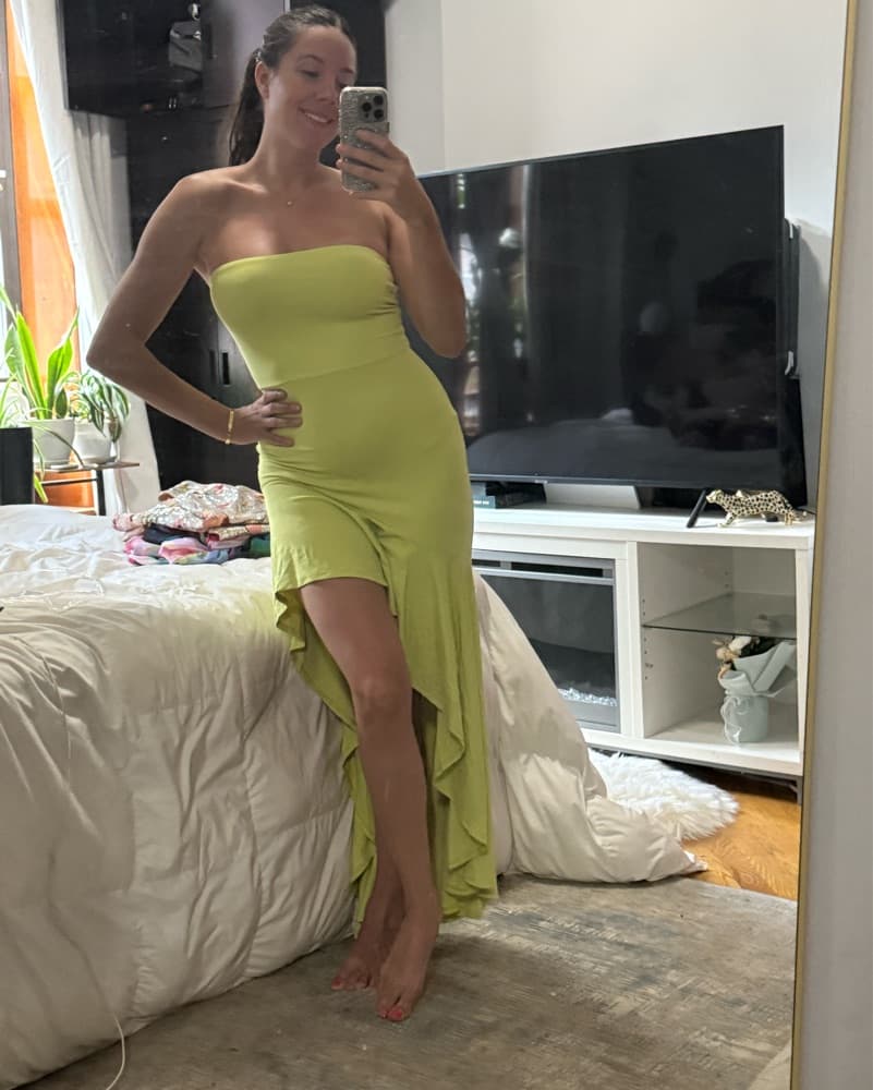New Lime Yellow Ruffle Dress - Image 1