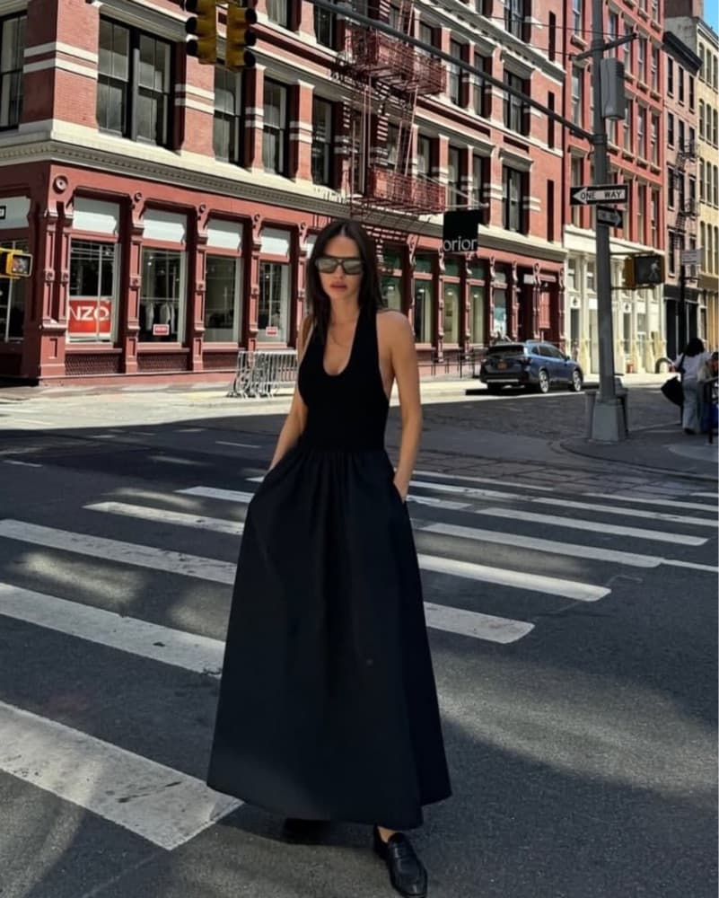 SA Plunge Neck Black Maxi Dress - Image 4