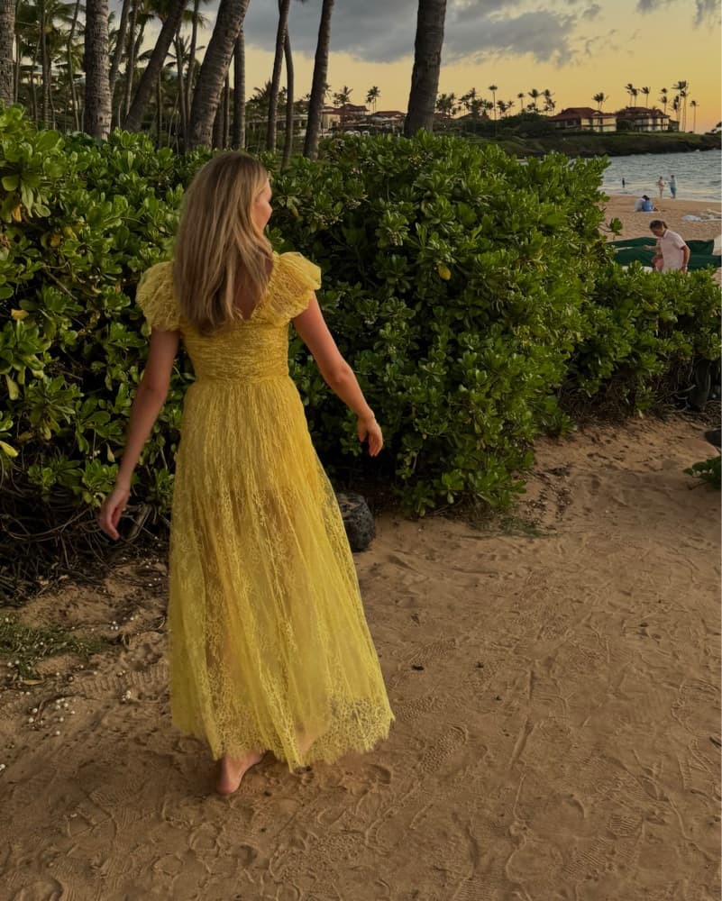 Doen Yellow Lace Dress  - Image 3