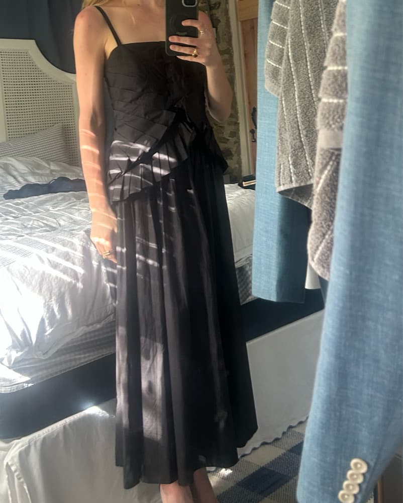 Black Ruched Midi Dress - Image 4