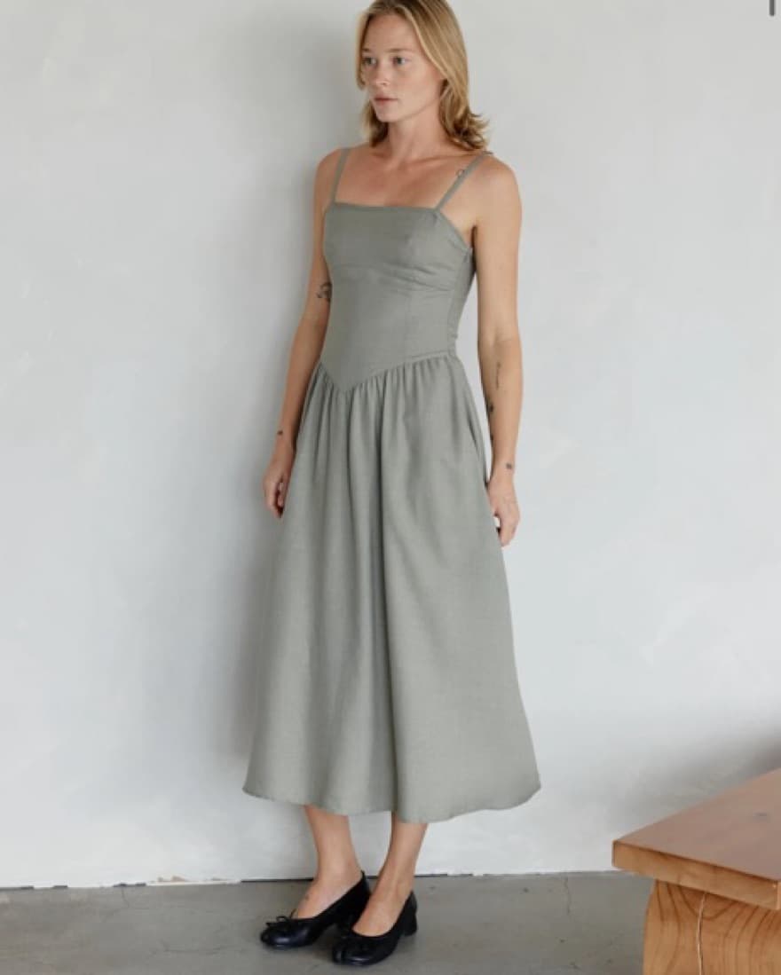 Mod Ref Drop Waist Blue Grey Dress - Image 5