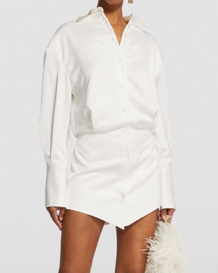 The Attico White Satin Button Up dress - Image 4