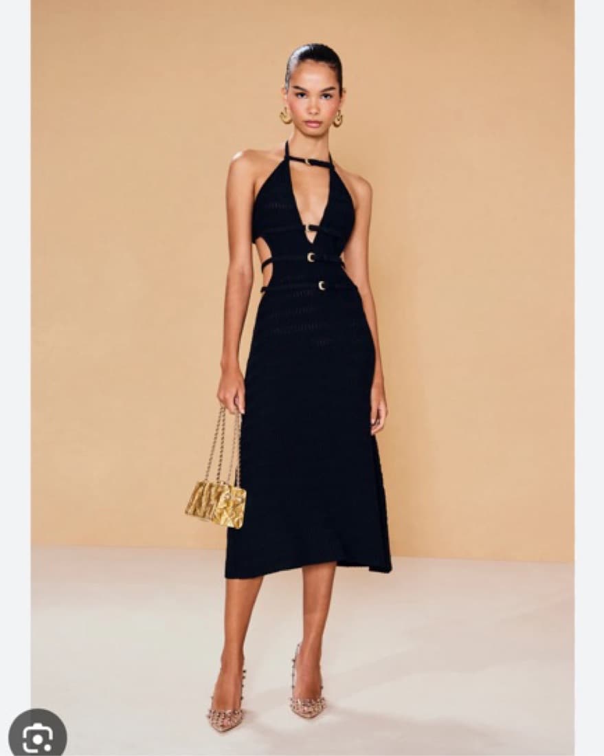 Cult Gaia Evaleigh Knit Dress Black - Image 1