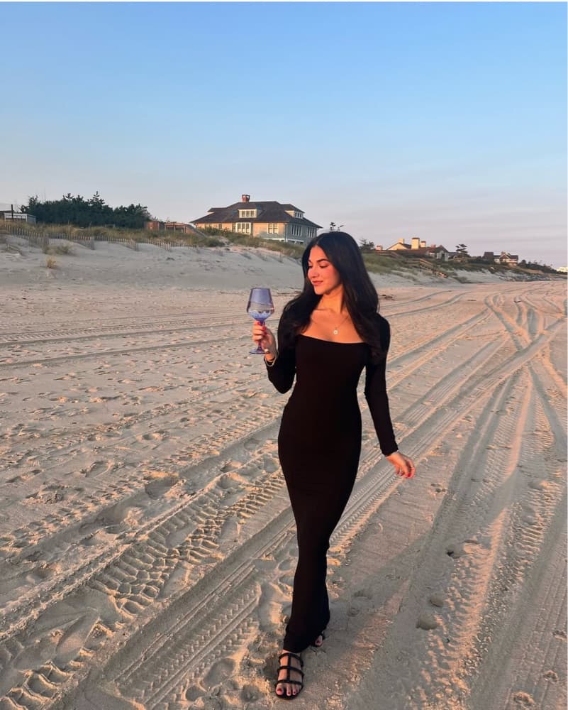 Skims Long Sleeve Black Dress - Image 1