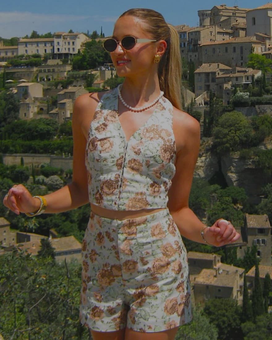 Floral Halter & Mini Shorts Set - Image 1