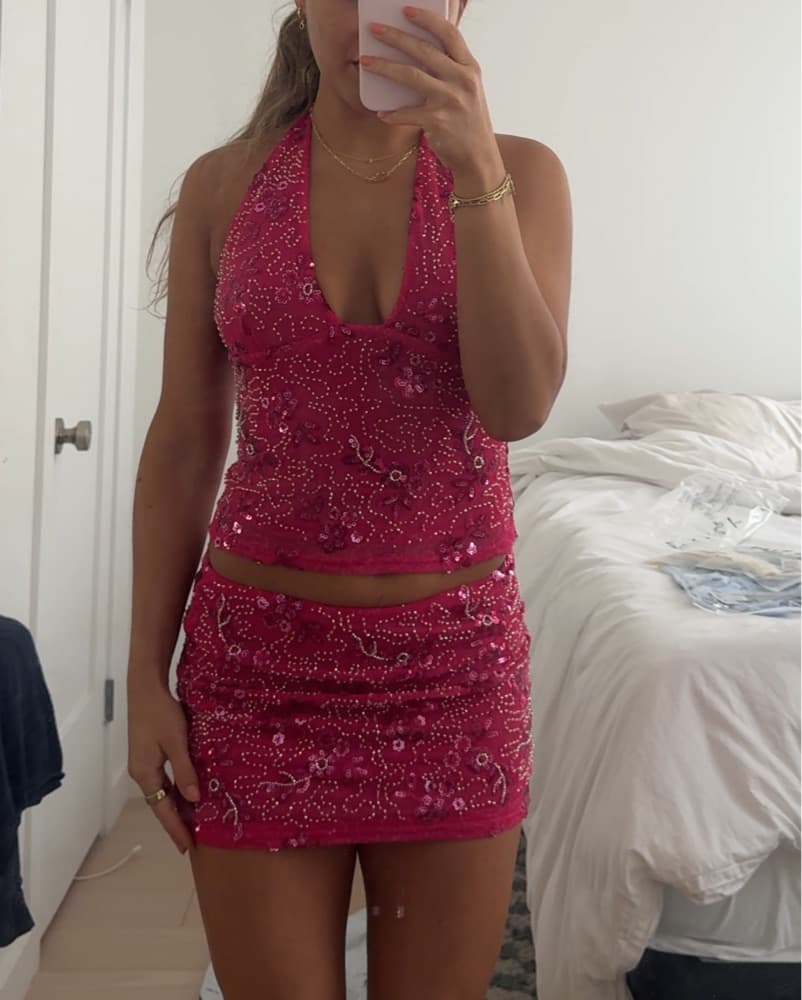 Pink Sequin Top Whitefox - Image 3