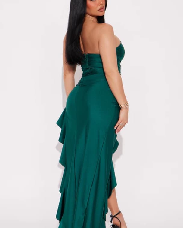 Elegant Green Wedding Guest Dress - Image 2
