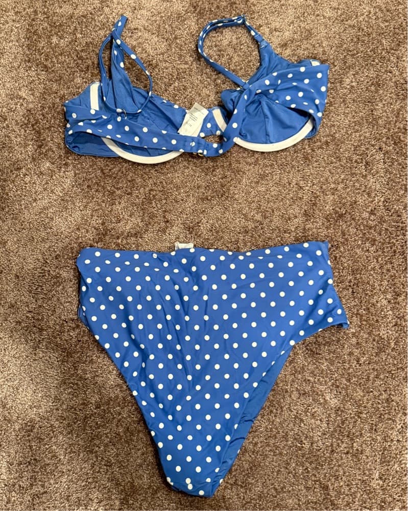 WeWoreWhat Blue Polka Dot Bikini  - Image 5