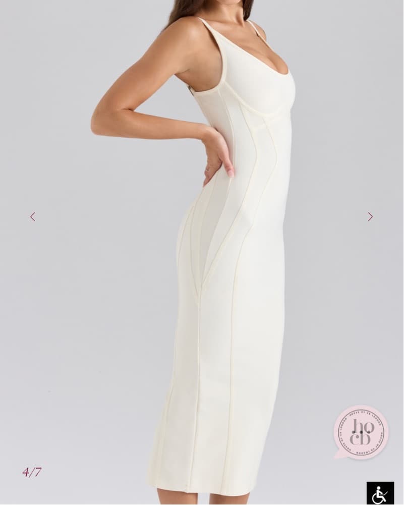 House of CB Ivory Midi Bandage Dress - Image 4