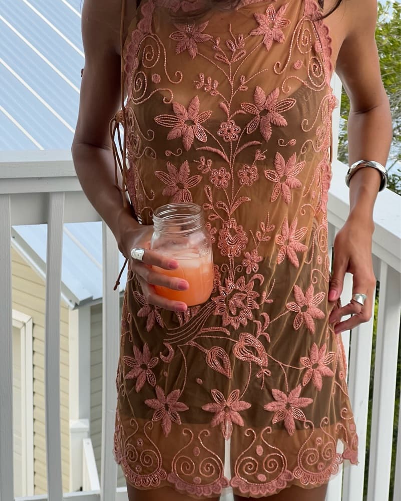 Free People Sheet Embroidered Dress - Image 3