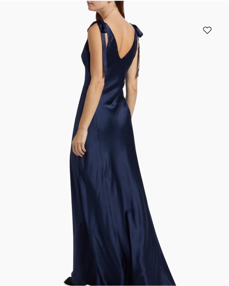 Navy Silk Reformation Dress Gown - Image 3