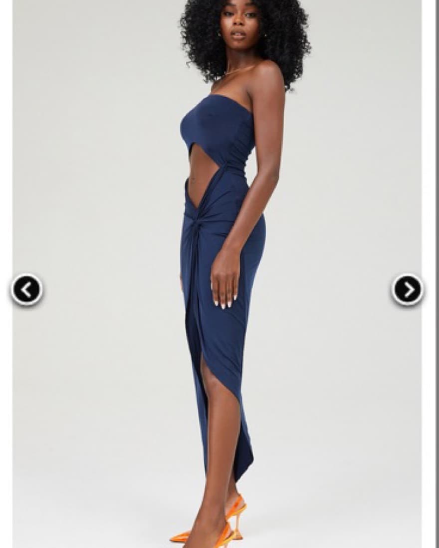 Blue Cutout Midi Dress - Image 3