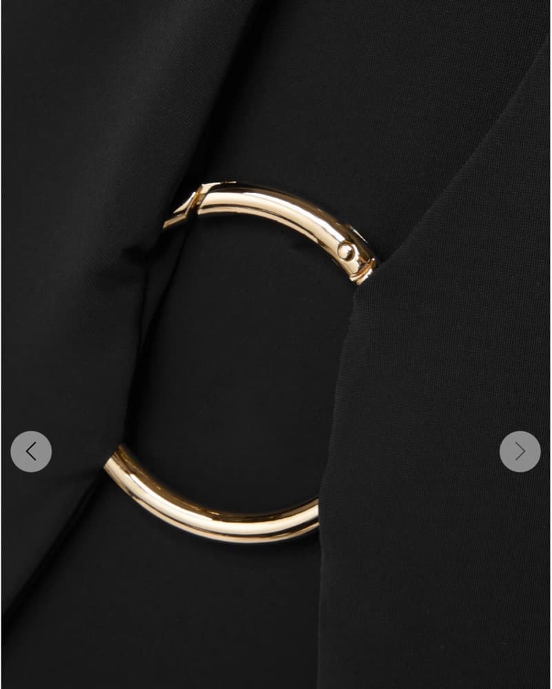 Louisa Ballou Cutout Ring Black Micro Slit Open Metal Gold Beach Party Mini Skirt - Image 5