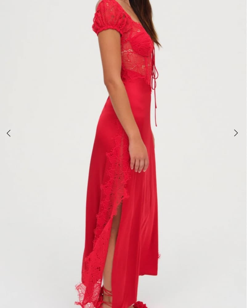 V-Day Special Red Lace Maxi Dress - Image 2