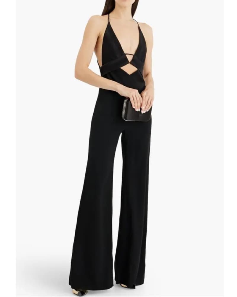 Galvan London Black Satin Jumpsuit - Image 1