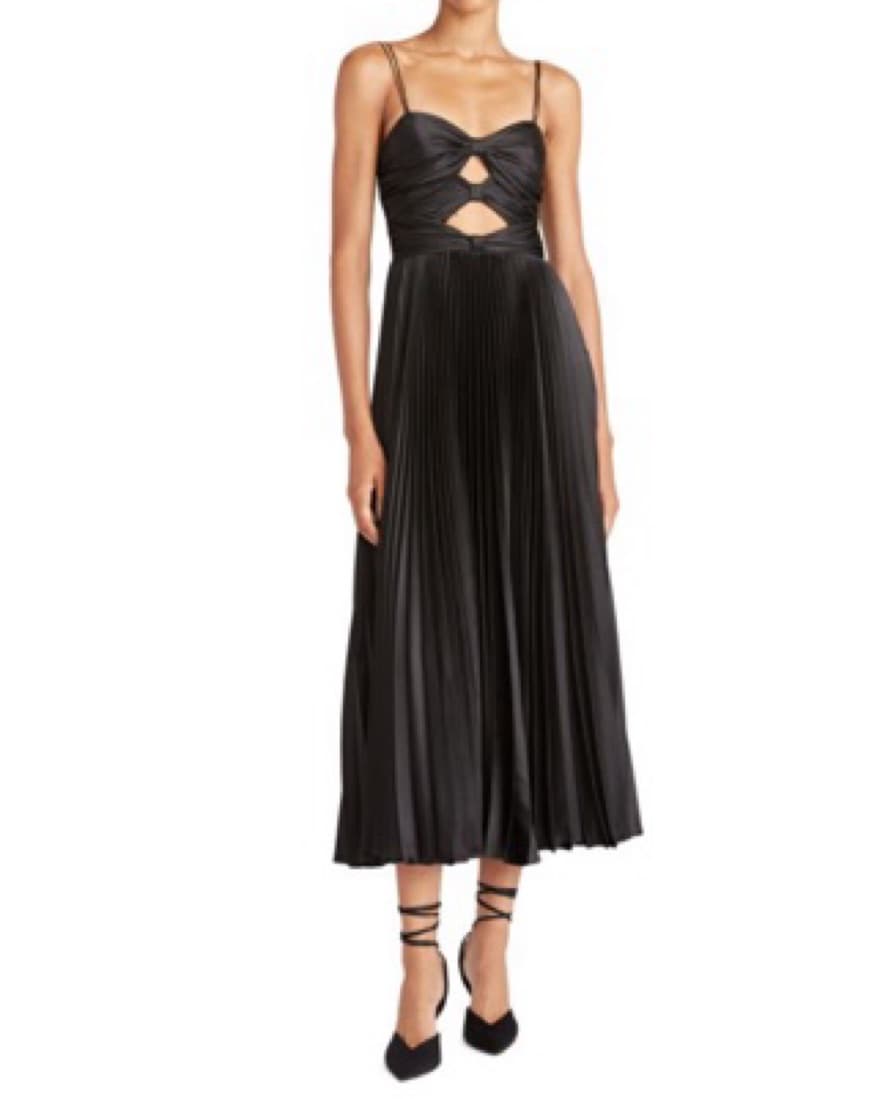 Amur Black Pleated Dress - Image 1