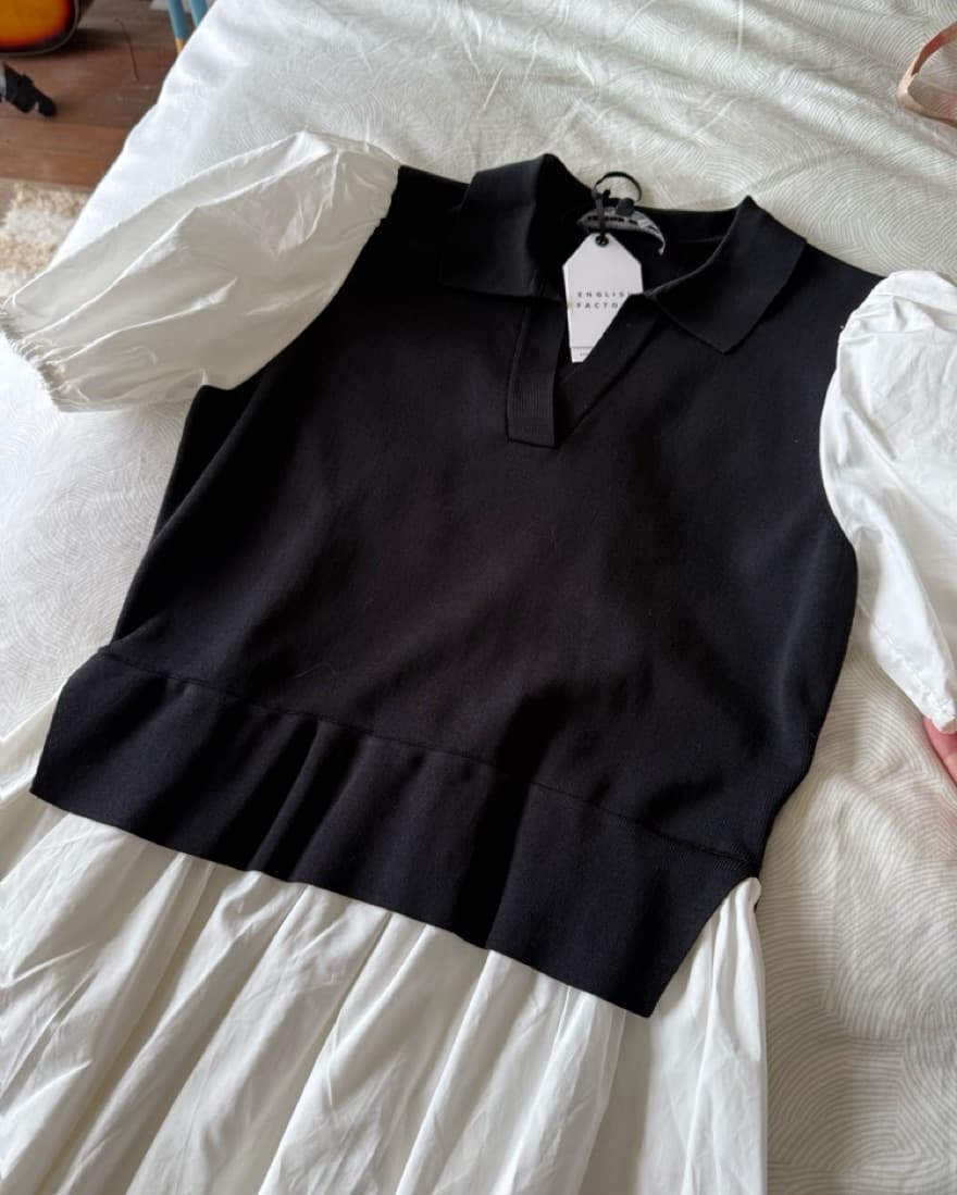 Cute Elegant Dress With Vest Attached - Image 2