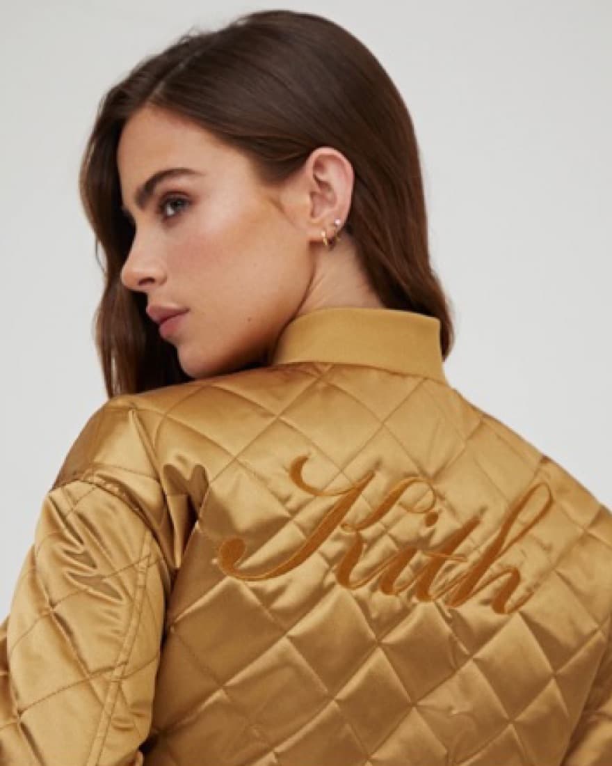 Kith Navy Gold Reversible Satin Bomber - Image 1
