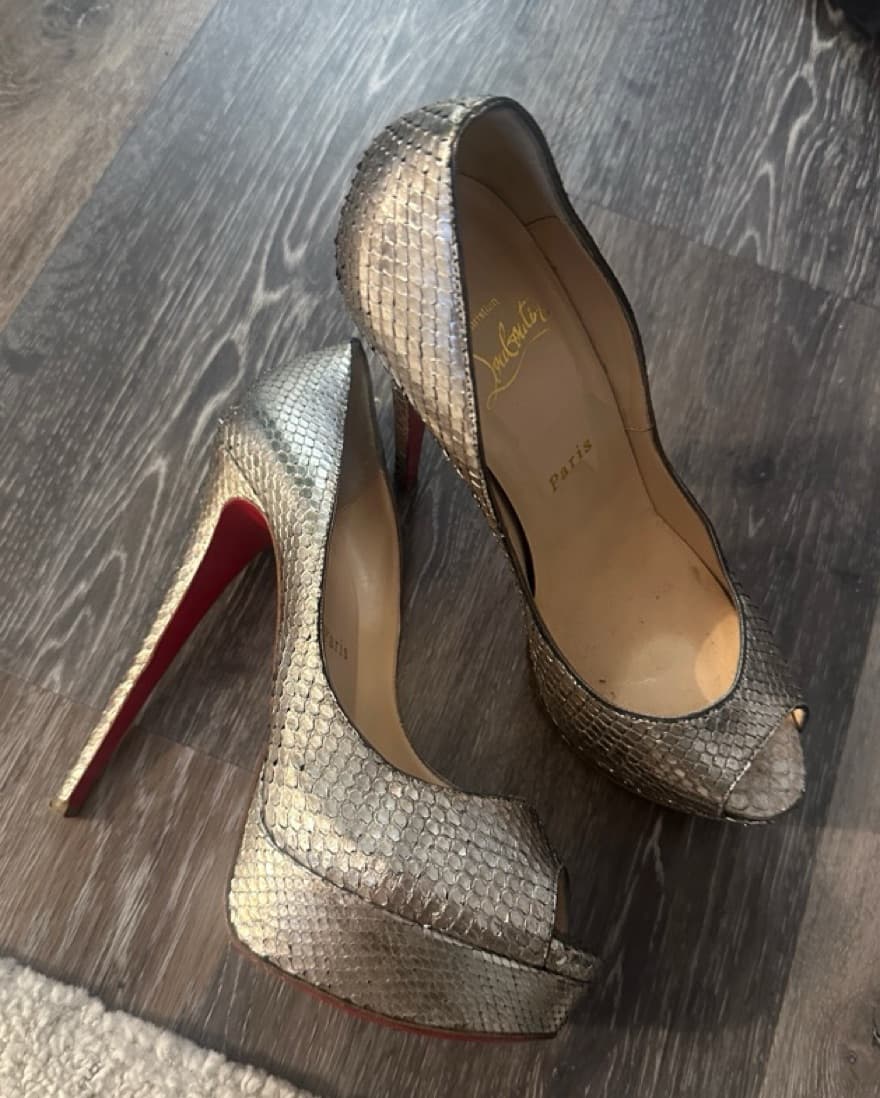 Silver Snakeskin Christian Louboutins  - Image 4