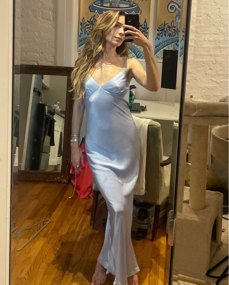 Blue Satin Slip Dress The Line By K - Image 2