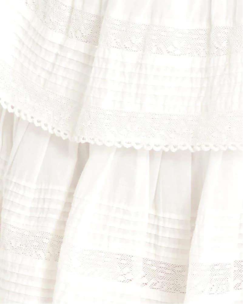 Loveshackfancy Ruffle Mini White Skirt - Image 2