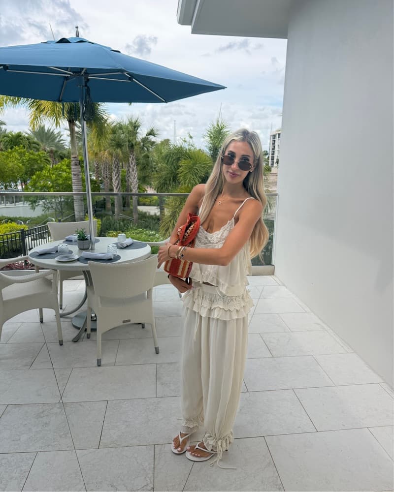 Elegant Boho Chic Ruffle white ivory set - Image 4