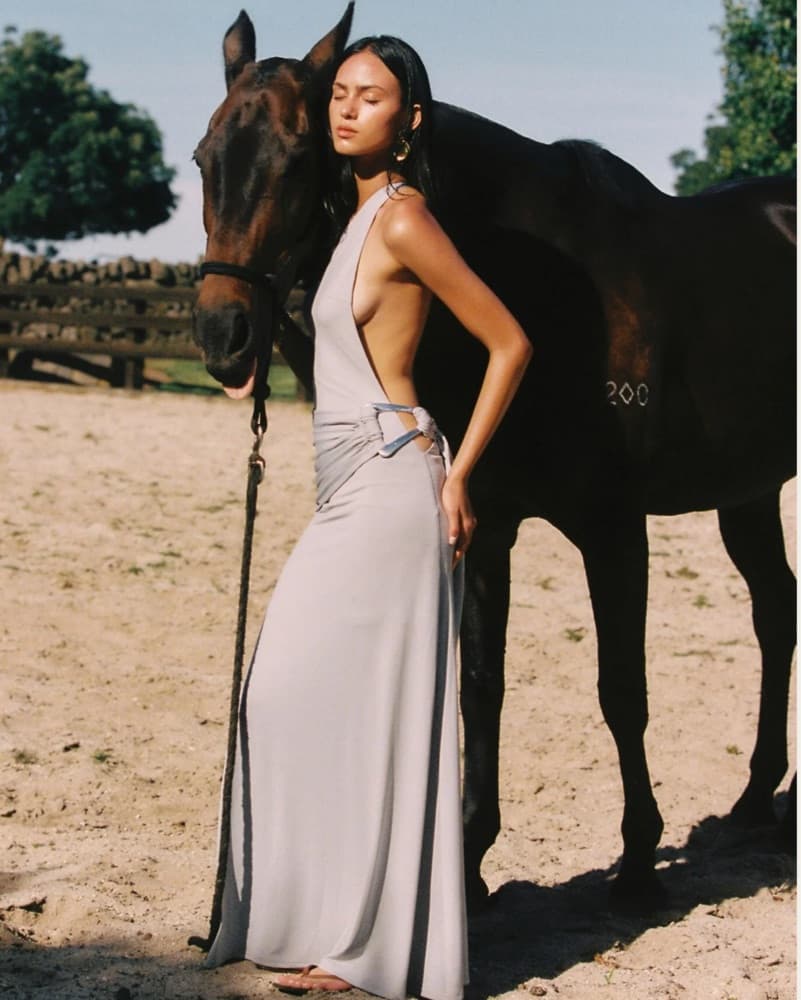 Long Grey Maxi Dress - Image 2