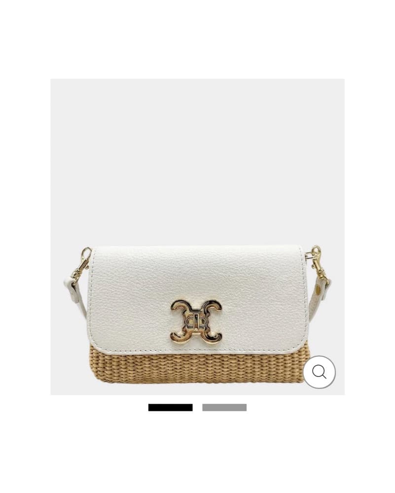 Mini Woven Raffia + Leather Crossbody  - Image 2