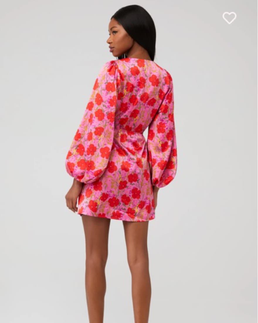 Pink Floral Long Sleeve Mini Dress - Image 4