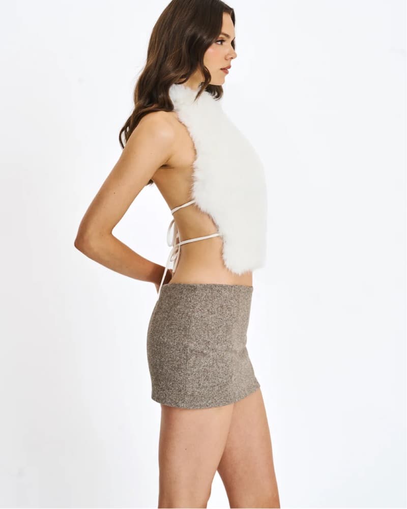 Fur Halter Backless  - Image 2