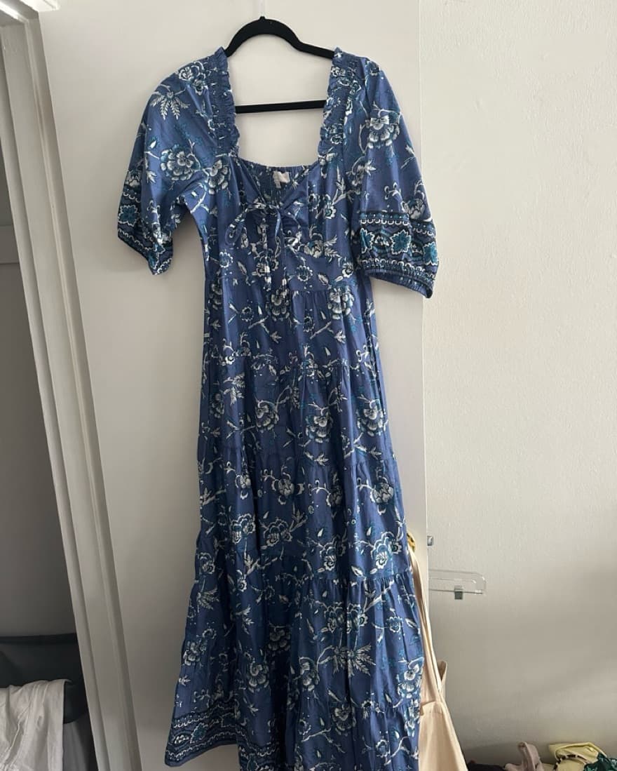 Caroline constas Blue Tiered Dress   - Image 4