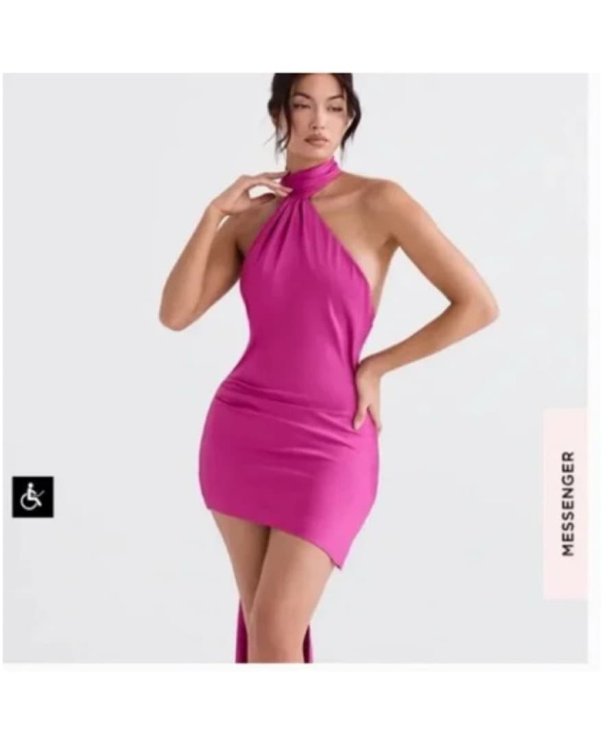House of CB 'Aida' Hot Pink Satin Mini  - Image 1