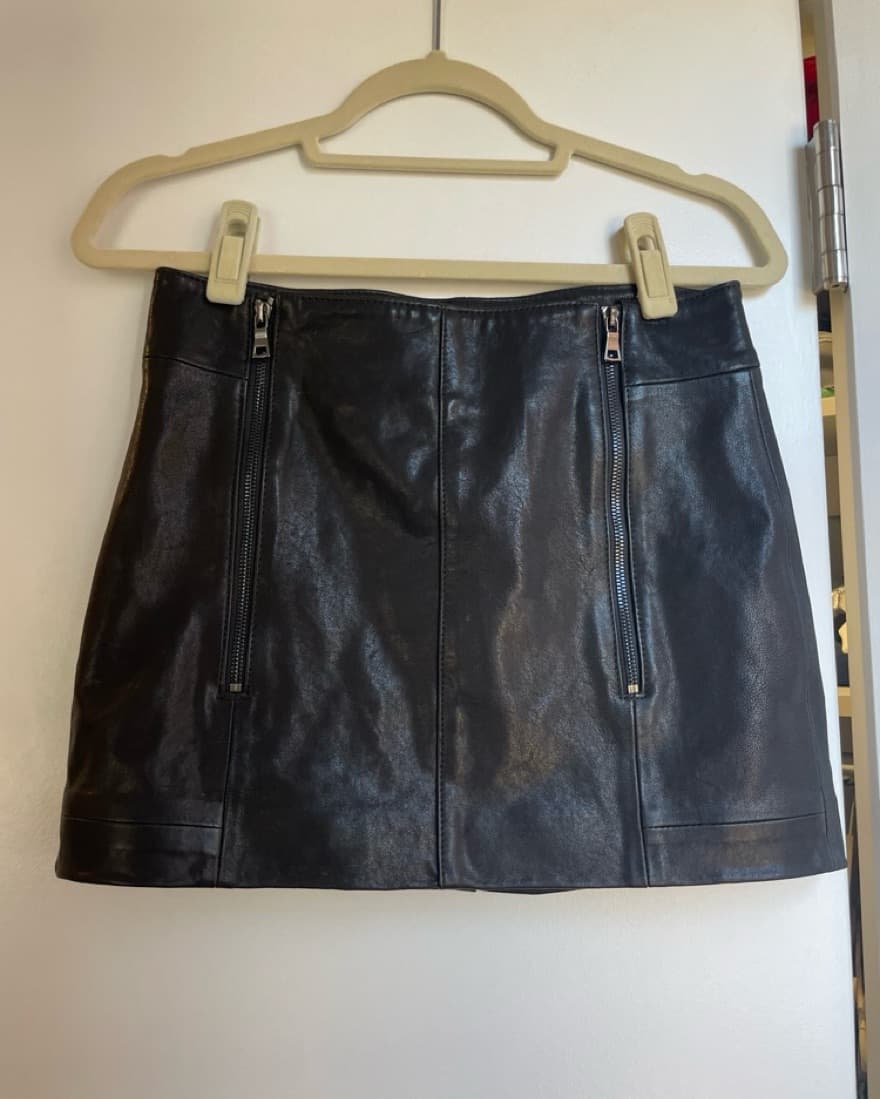 FRAME Real Leather Skirt - Image 1