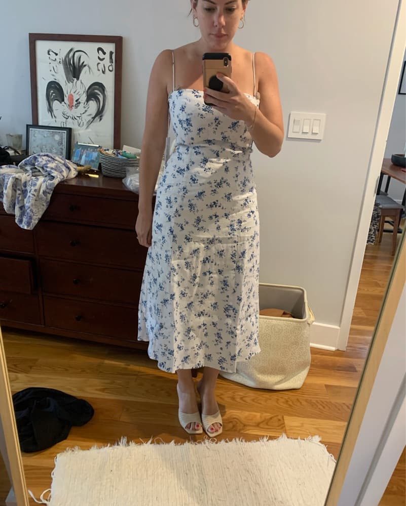 Reformation Blue And White Linen Dress - Image 5